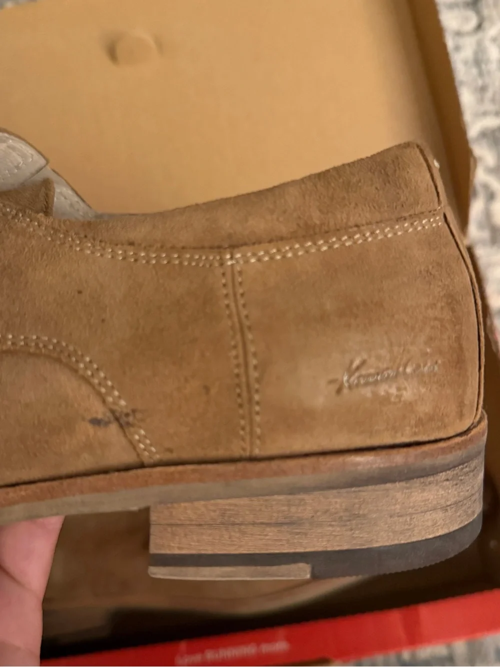 Kenneth Cole New York Tan Suede Perforated Monk Strap Shoes- Brand new